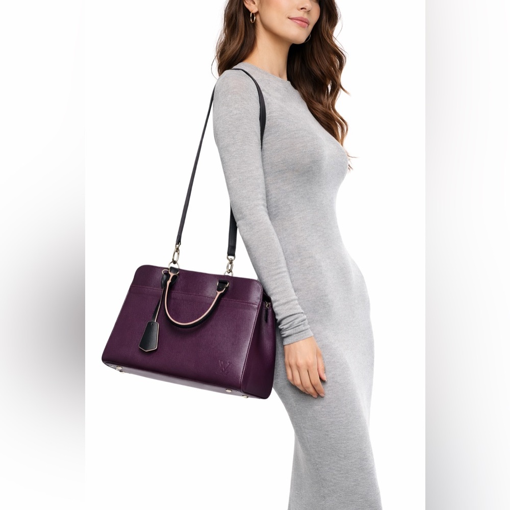 Louis Vuitton Vaneau MM Epi Leather Quetsche Purple Top Handle Bag Strap